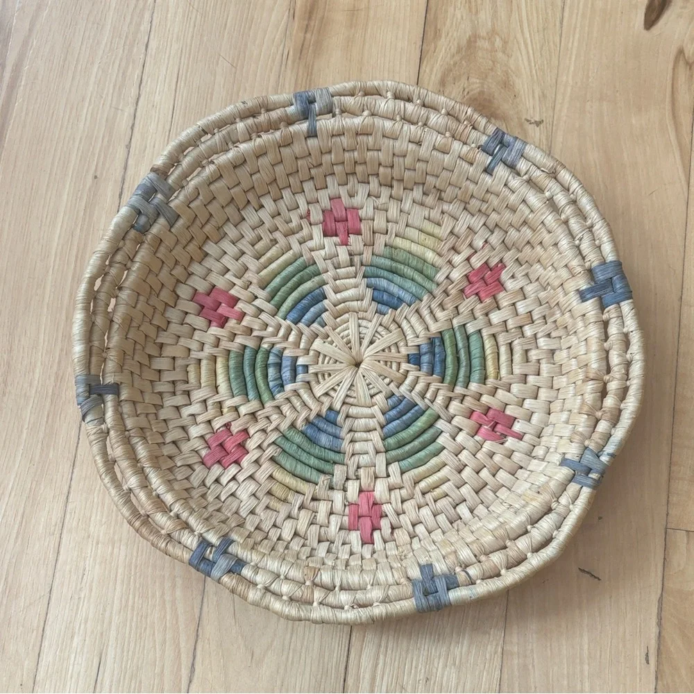 Vintage Bohemian Style Woven Decorative Basket
